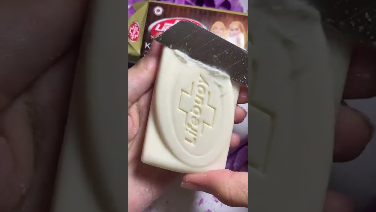 white Lux soap cutting asmr sound