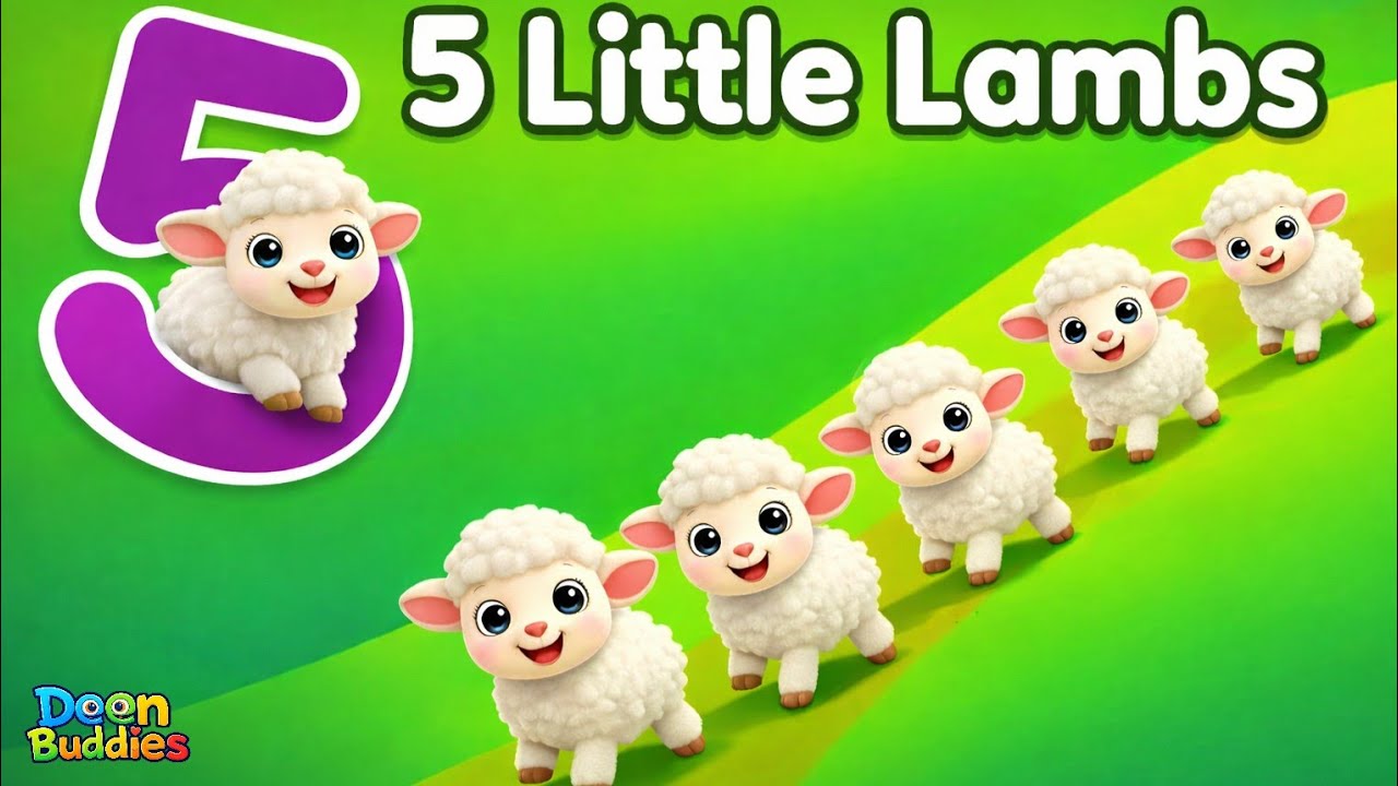Five Little Lambs | Islamic Kids Nasheed | Muslim Nursery Rhymes
