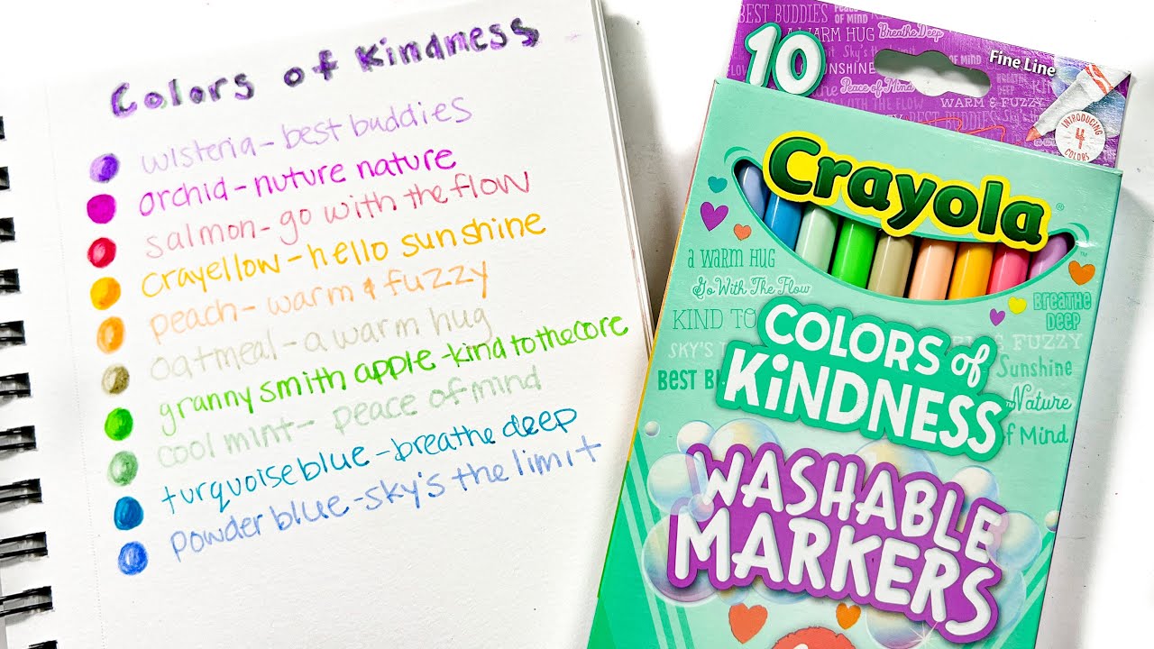 New! Crayola Colors of Kindness Markers: Sort, Swatch, and Color Names