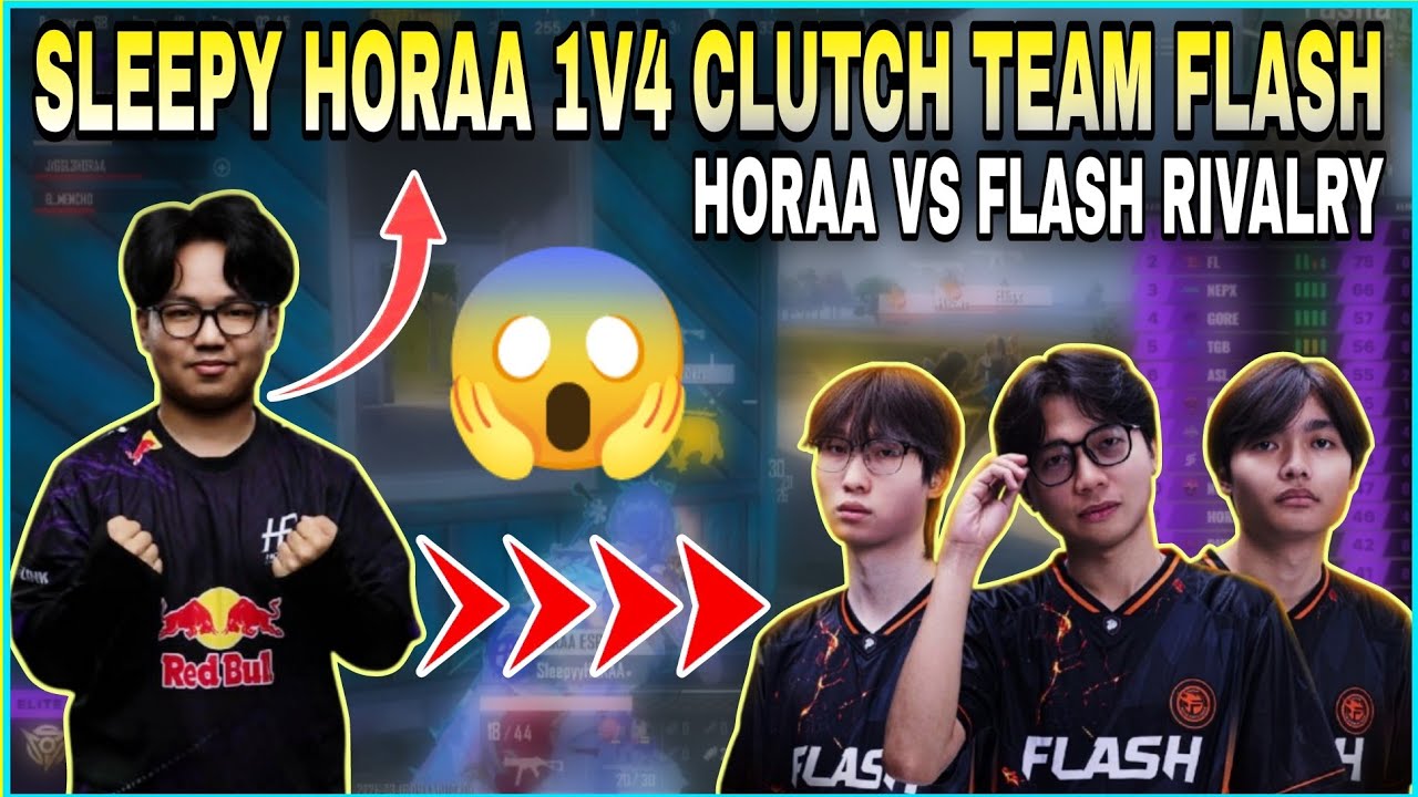 Sleepy Horaa 1v4 Clutch Team Flash 😱 | Horaa vs Flash | Clash with kvn 
