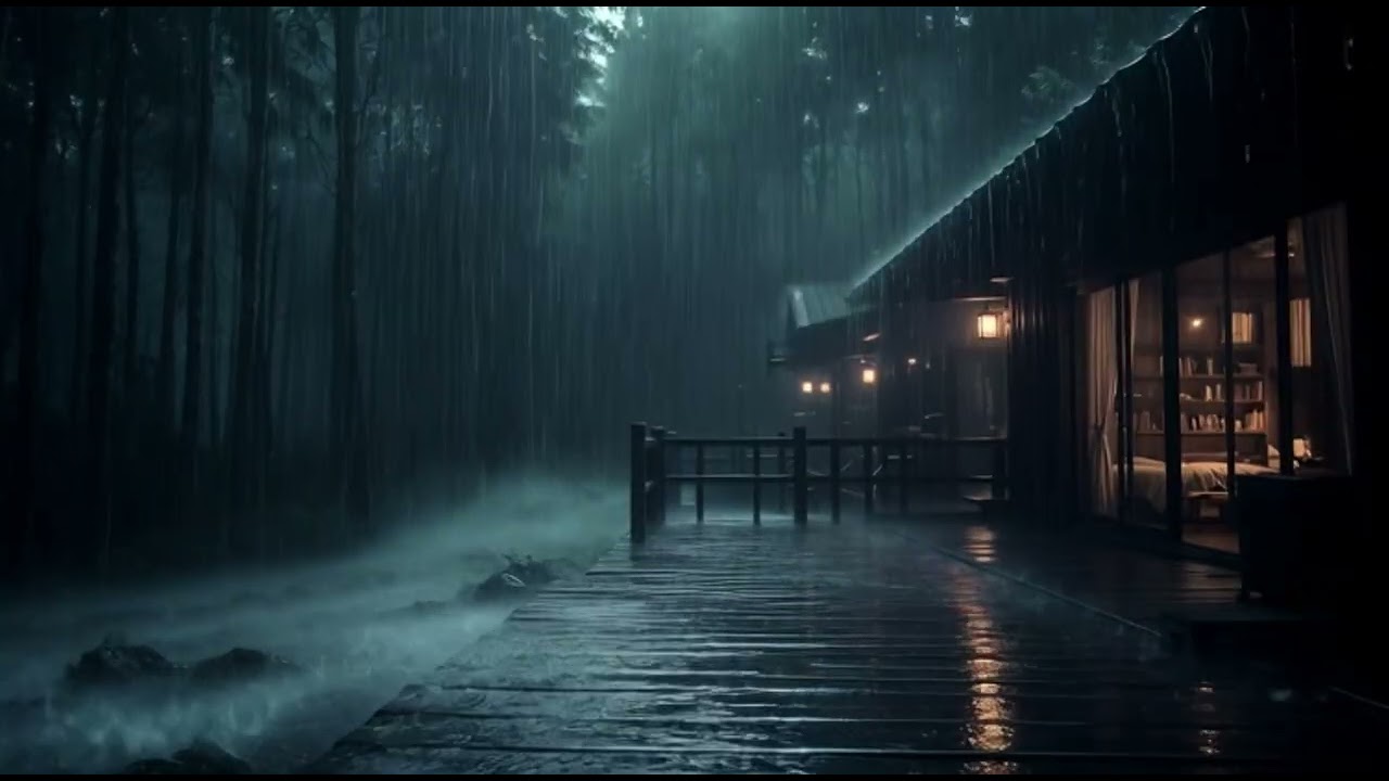 3 Hours of Heavy Rain on Window for Sleep, Study & Relaxation 💤 Rainstorm Sounds