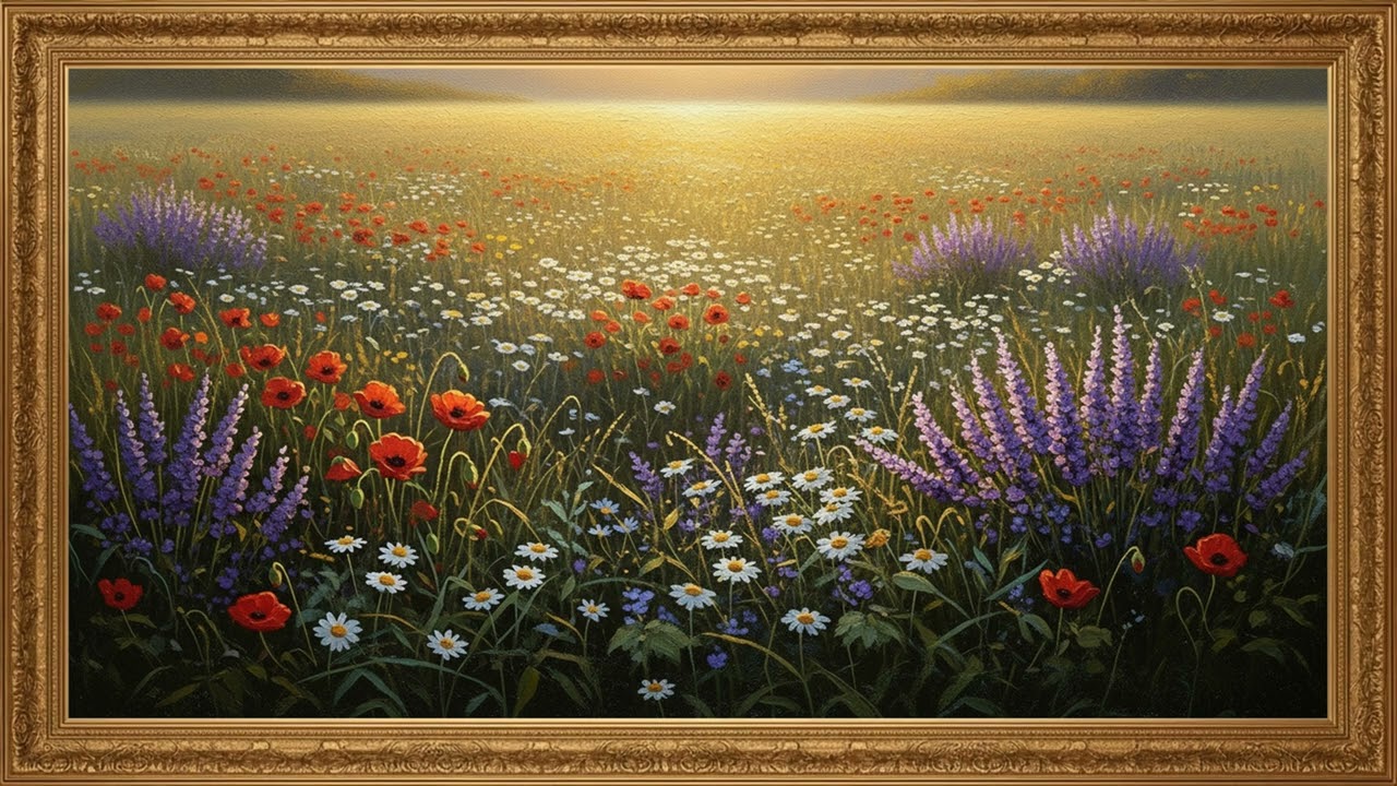 Elegant Floral TV Art Display | Relaxing Digital Painting Screen 2 Hour