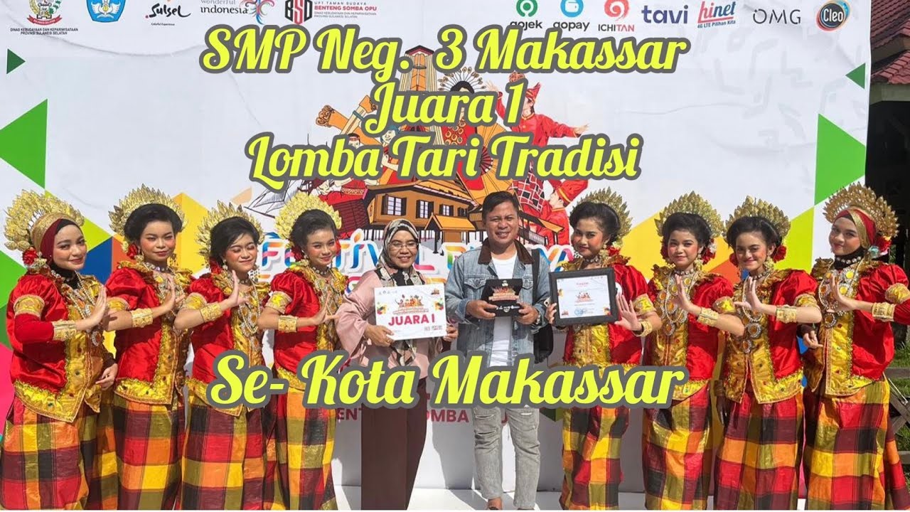 Juara 1. ( SMP Neg 3) Lomba Tari Tradisi  se- Makassar.