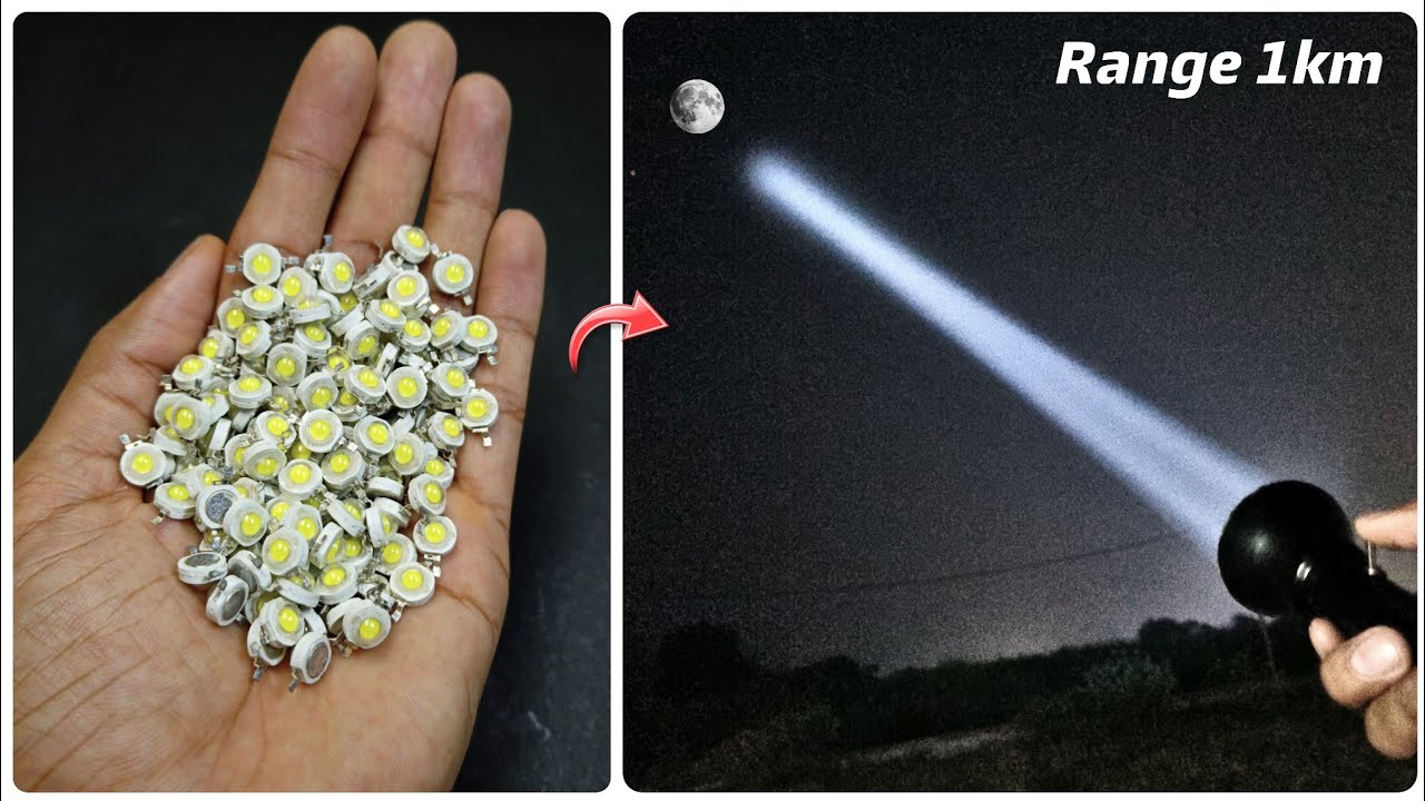 How To Make Super Bright Long Range Led Torch | Bright Led Flashlight | By - CreativeShivaji 