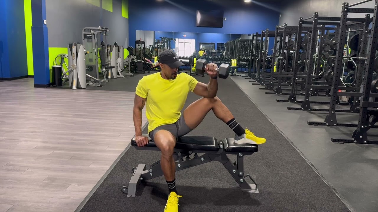 Dumbbell DB Seated Shoulder External Rotations Video Demonstration (rotator cuff rehab)