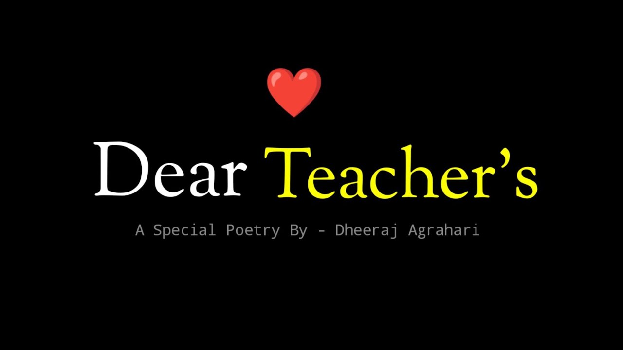Dear Teacher's |Happy Teachers Day Shayari | Teacher's Day Status |happy teacher day Status