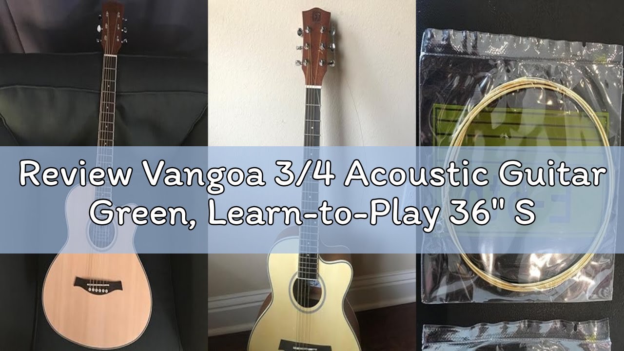 Review Vangoa 3/4 Acoustic Guitar Green, Learn-to-Play 36