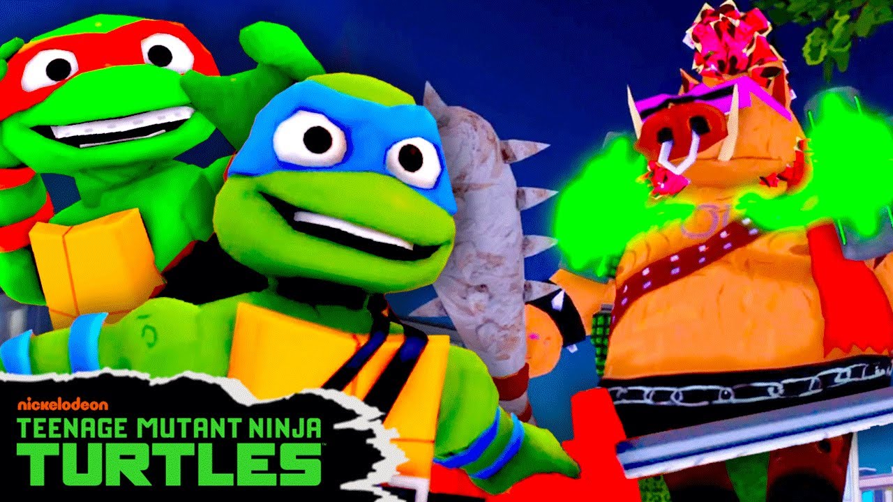 LEVEL UNLOCKED: Ninja Turtles Battle MEGA Bebop in Roblox Video Game! ⚔️ | TMNT