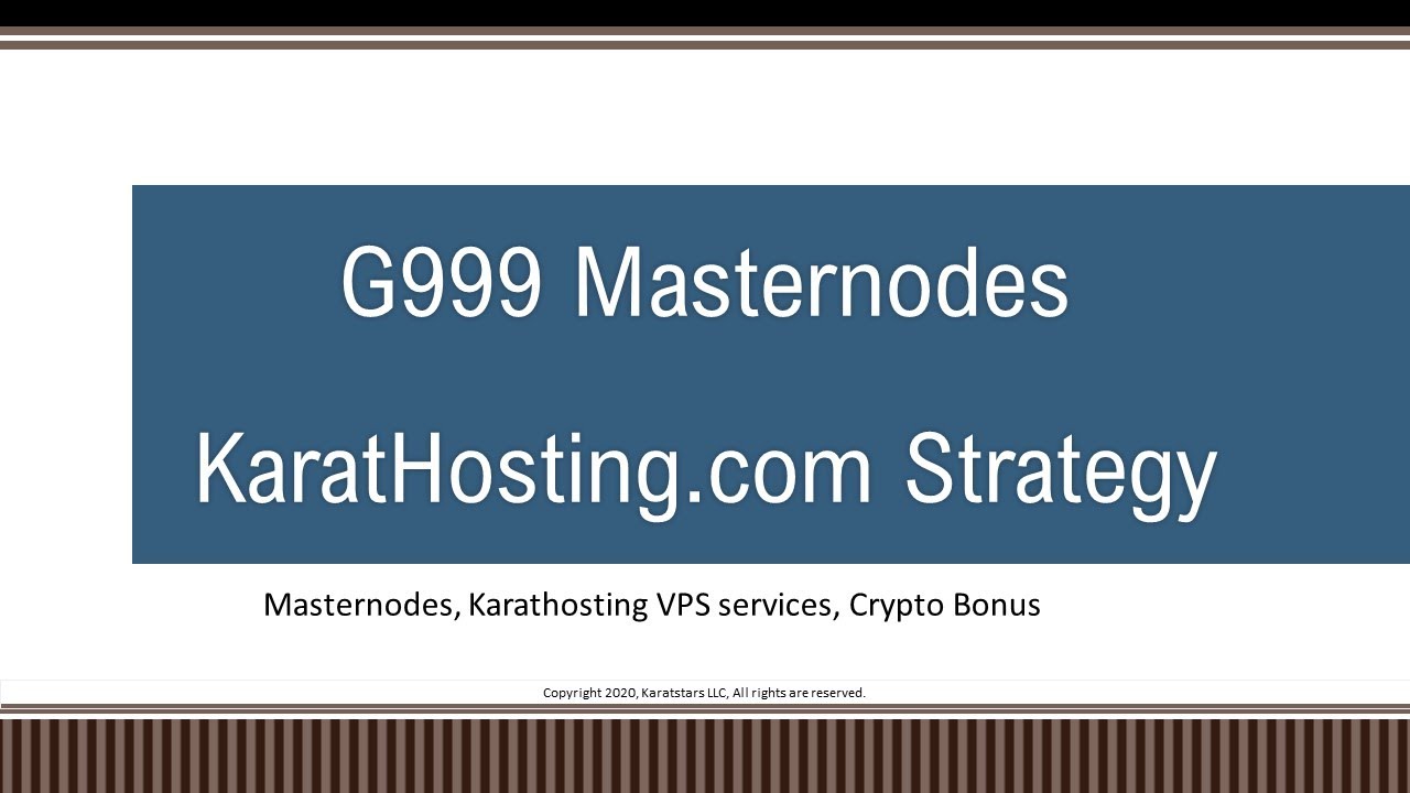 G999 Masternode Explained | Karathosting VPS Services Overview