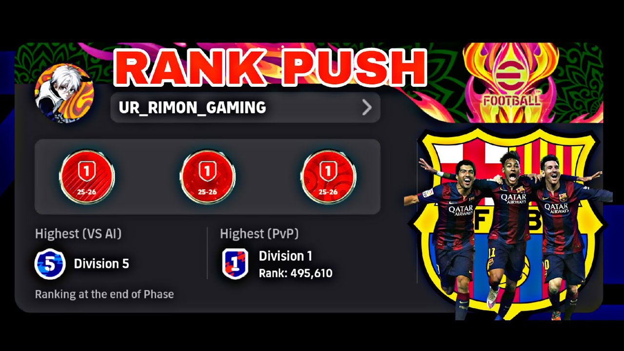 Division 1 Rank push | eFootball | efootballmobile | live stream | Gaming live | UR RIMON GAMING