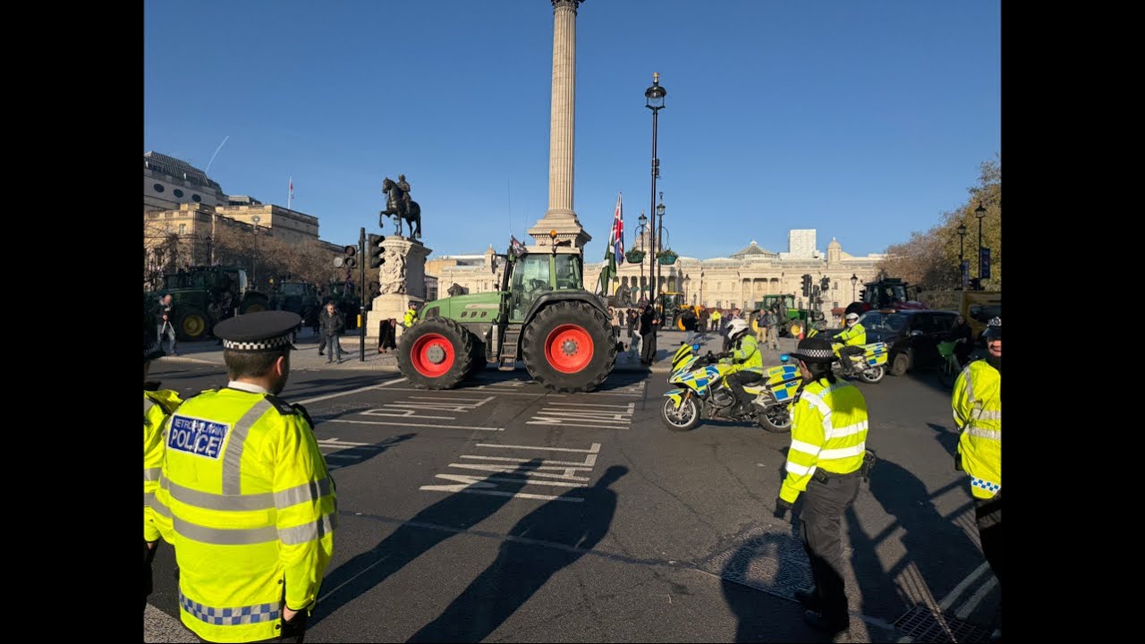 🚨Live london farmers protest/palestine action mass arrest 