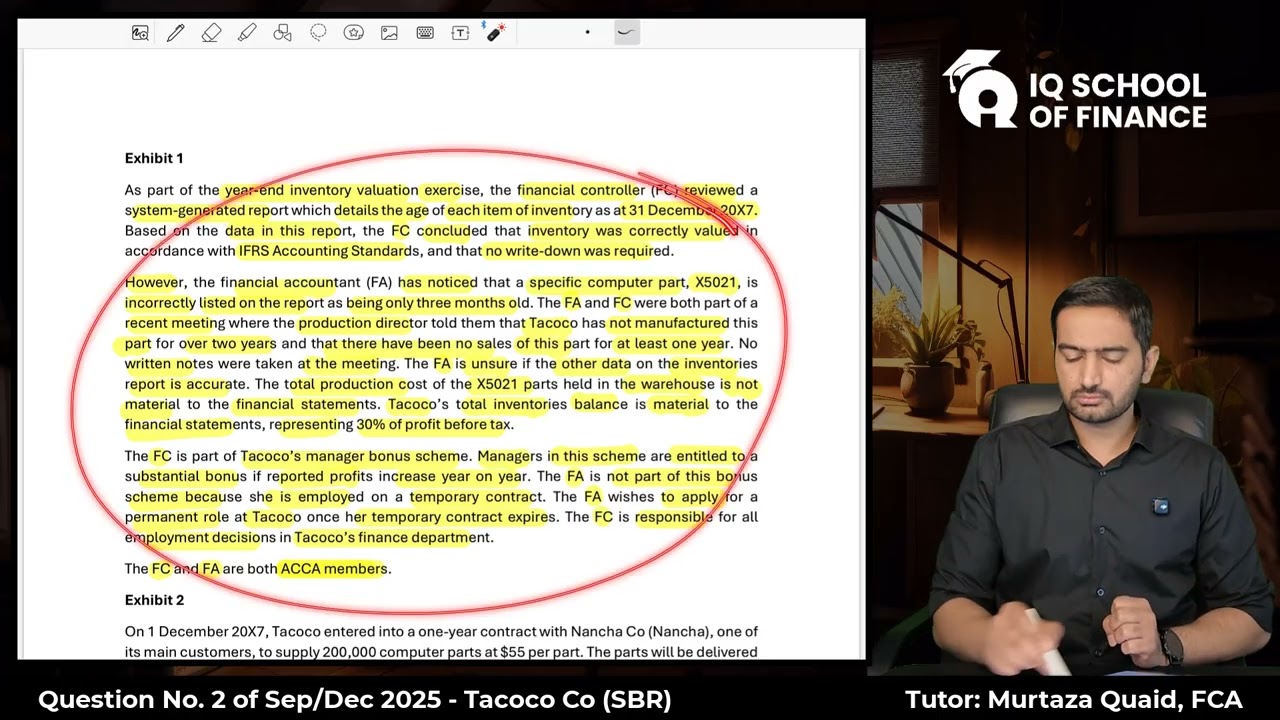 ACCA - SBR - Question No. 2 of Sep/Dec 2025 - Tacoco Co (Urdu/Hindhi)