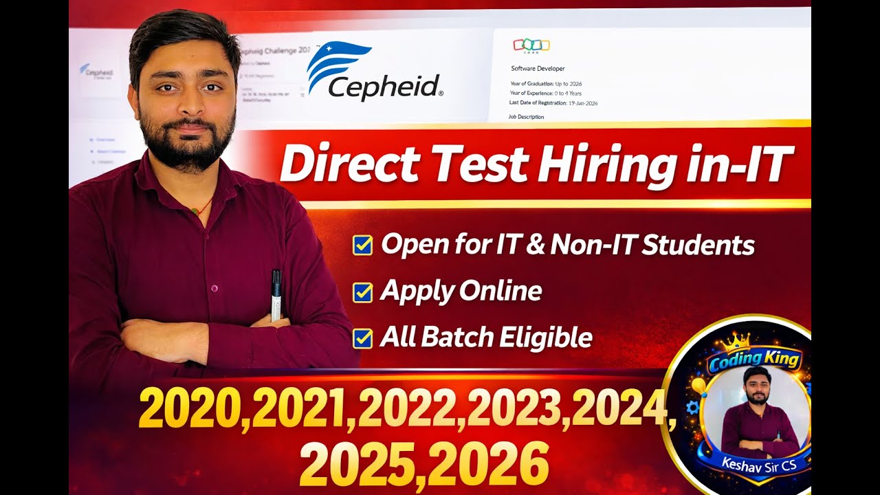 Direct Test Hiring - All Degree Eligible | Cepheid & ZOHO Latest Jobs Recruitment 2026, 2025 to 2020
