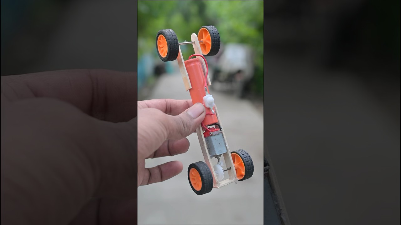How To Make A DC Motor Car Useing Gear | DIY Dc Motor Car #shorts #car #diy