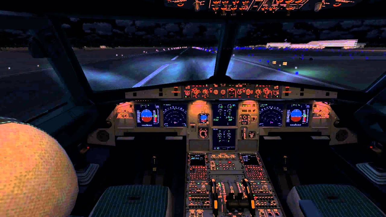Aerosoft Airbus X Extended A320 USAIR Cockpit Landing - HD