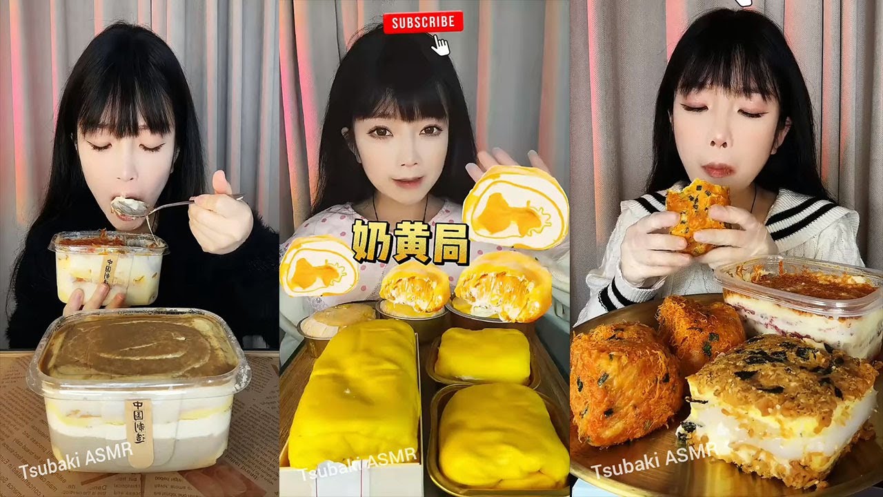 ASMR CREPE CAKE || Chinese Dessert Mukbang || REAL SOUND