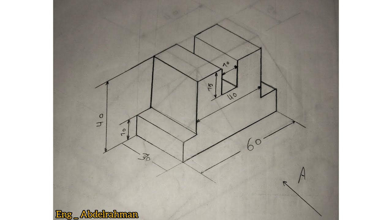 شرح رسم المنظور الهندسي 6