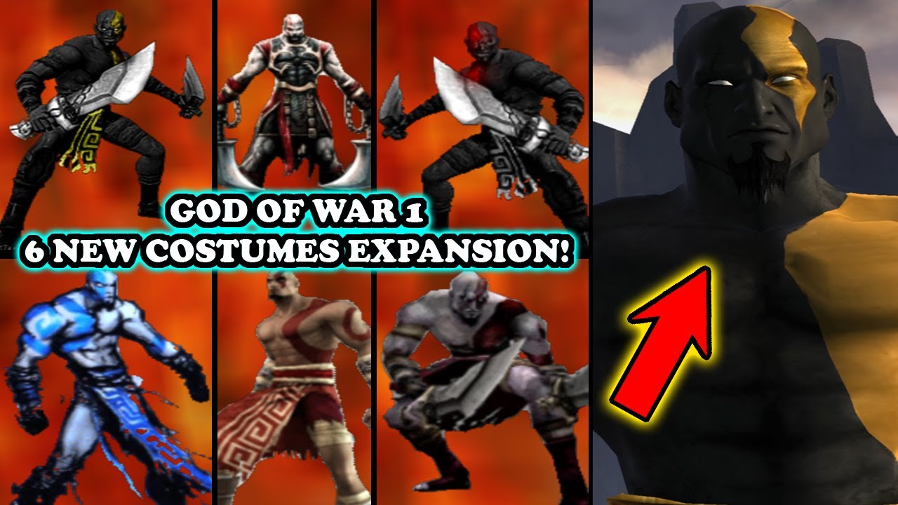God of War 1 Modded 6 Costumes (Odyssey, Dominus, Fear, Evil, General, Beta) [Modded PS2 Game]