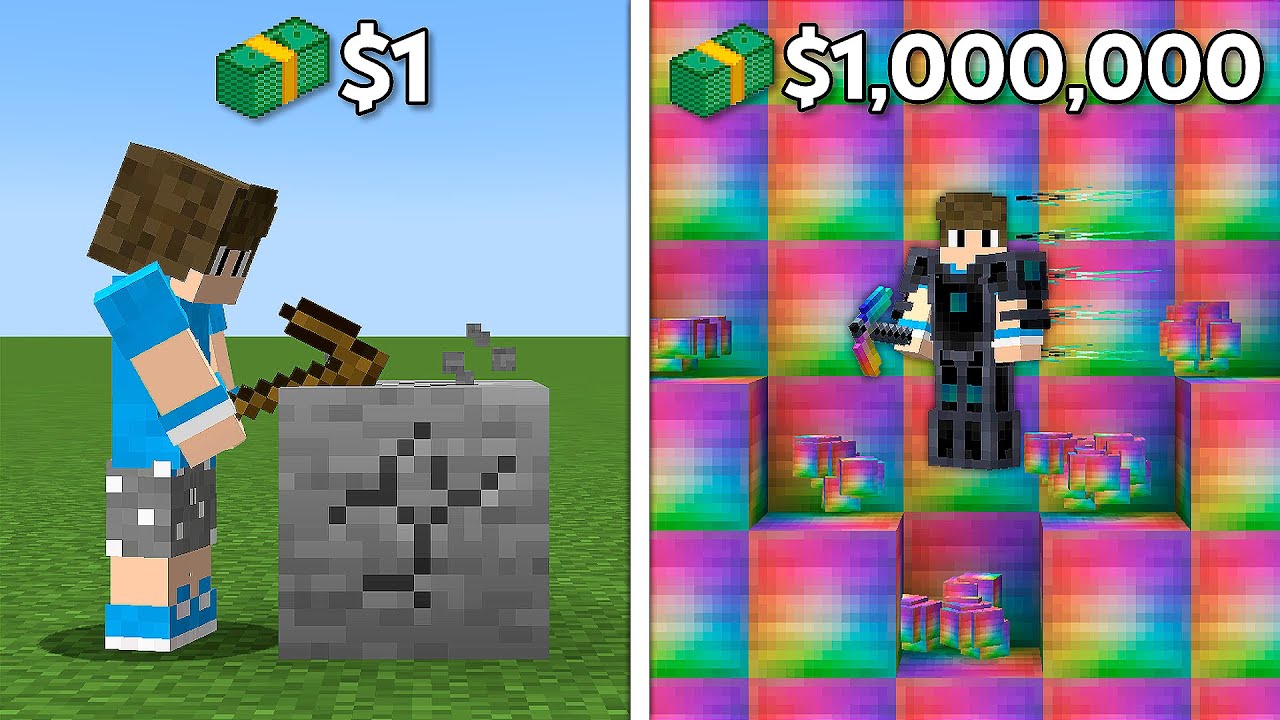 FIQUEI RICO CORTANDO PEDRA NO MINECRAFT