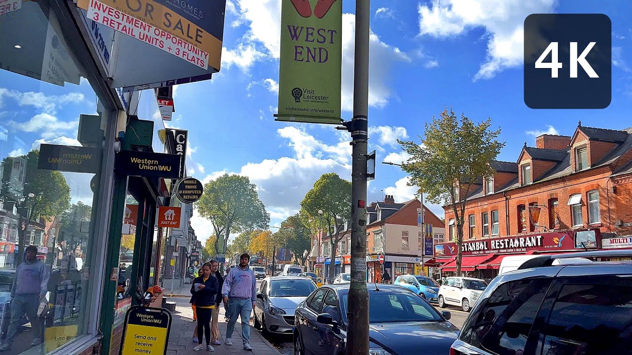 Leicester 4K UHD Narborough Road Walking Tour Morning Time