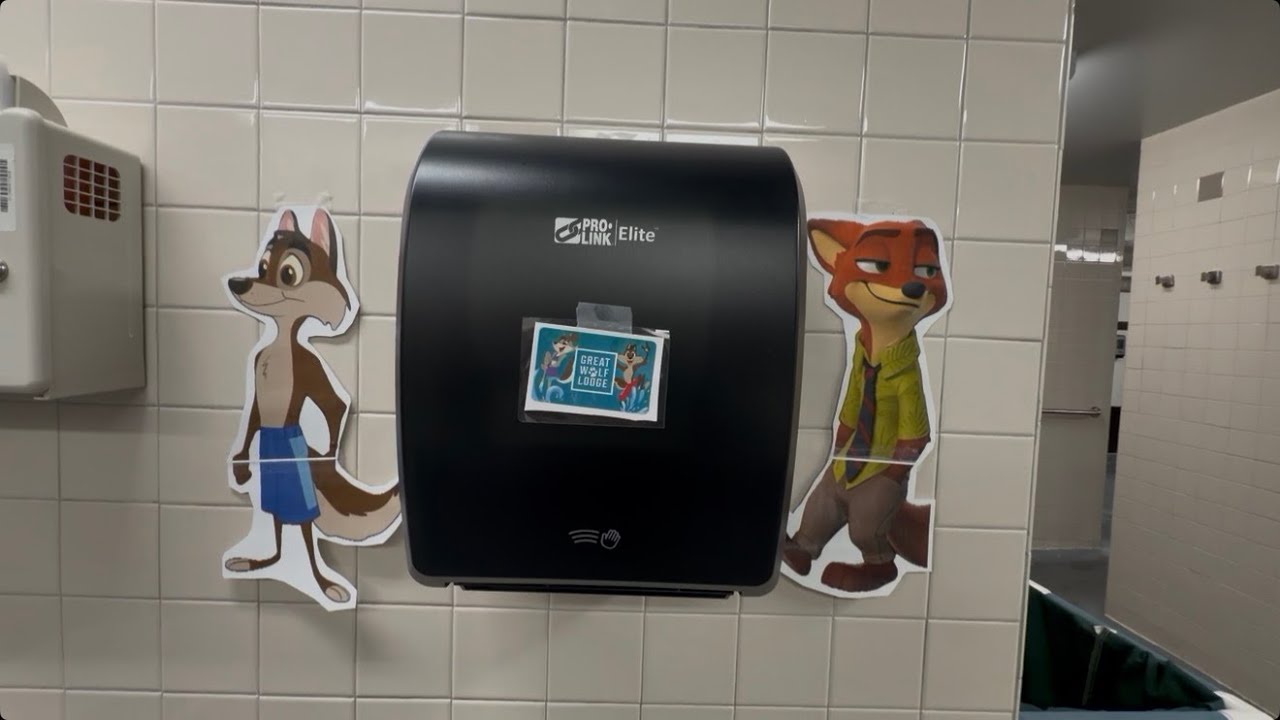 Pro Link Elite Automatic Towel Dispenser At The Great Wolf Lodge Water Park Grand Mound Washington 