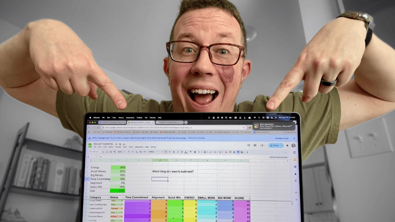 Над чем вам следует поработать прямо сейчас? (Я использую эту электронную таблицу)