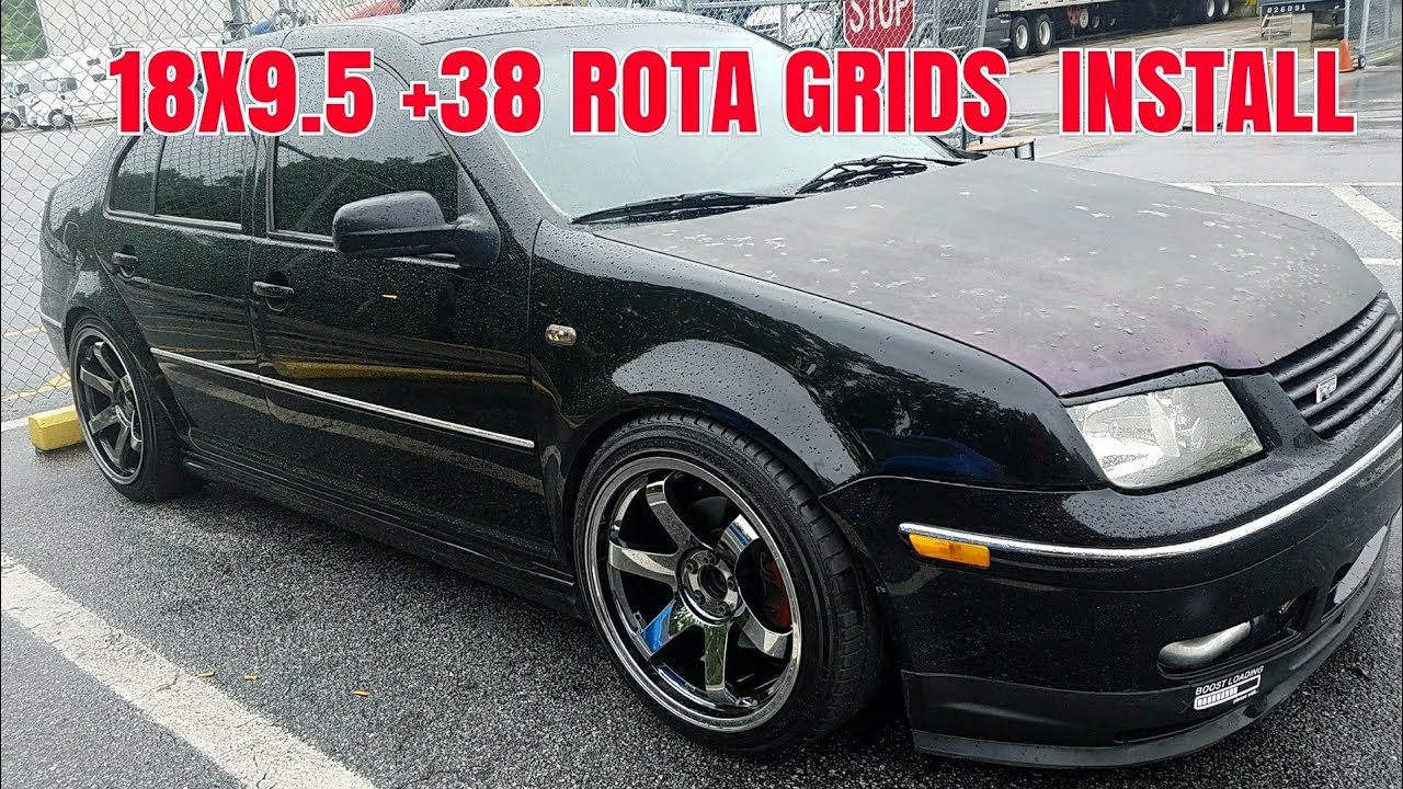 Vw mk4 Installing 18x9.5 +38 rota grits jetta 1.8t gti 1.8t audi 1.8t