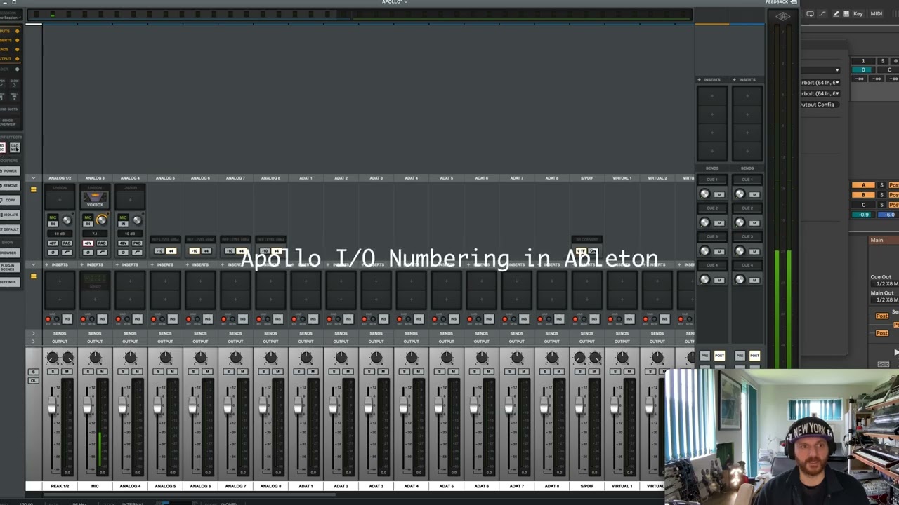 Apollo Console + Ableton Live: базовая настройка и сопоставление ввода/вывода.