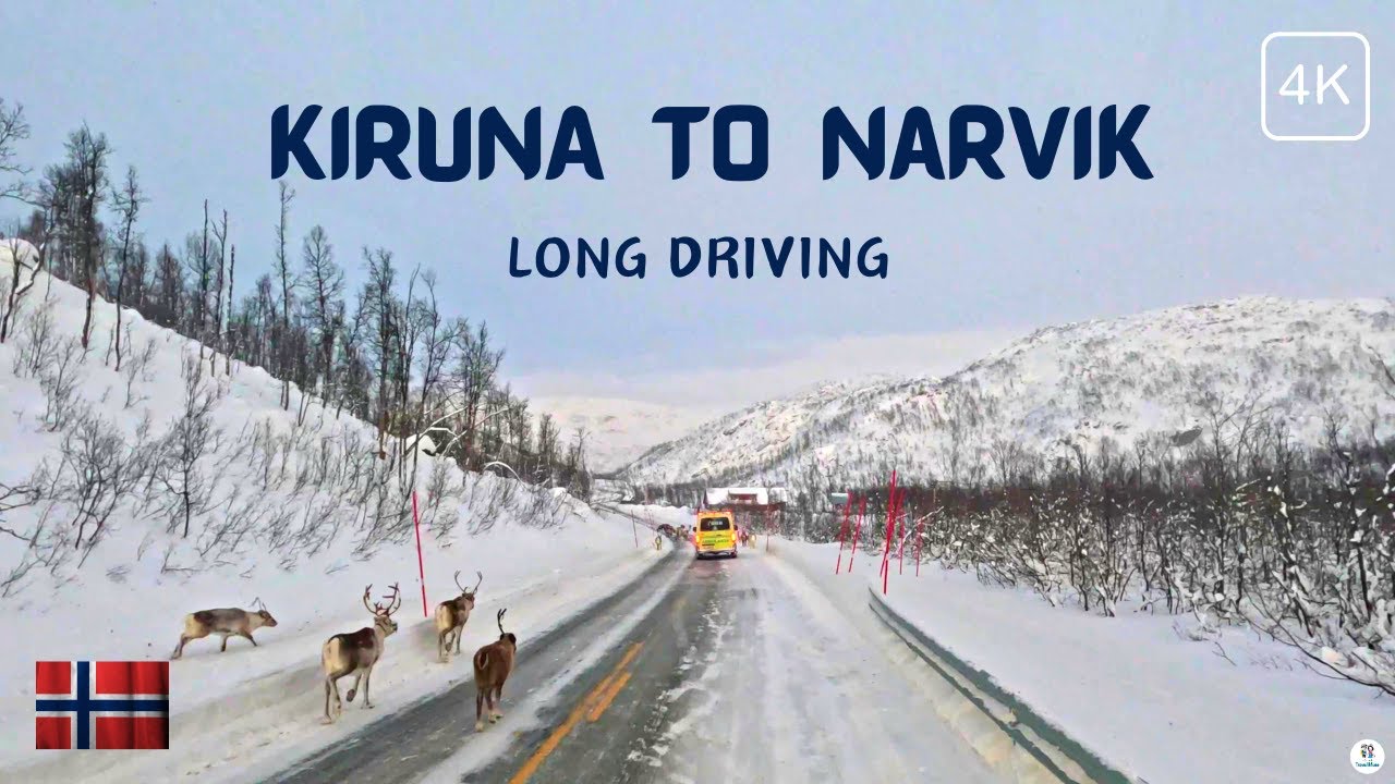 [4K] 🇸🇪 Kiruna to 🇳🇴Narvik | Long Drive In Winter | December 2023.