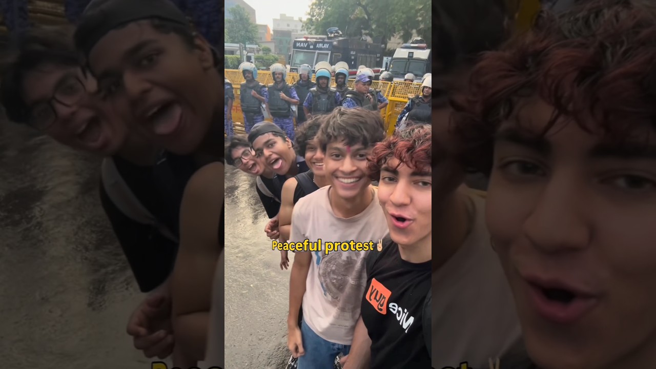 Genz's core at protest😏😂 #delhi #protest #genz #yt #support #youtubeshorts