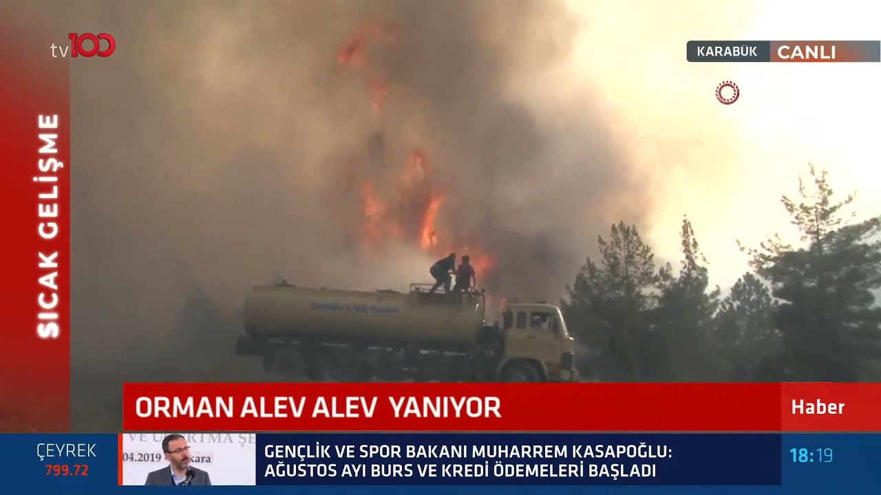 Karabük'te alevler her yeri sardı! Orman alev alev yanıyor