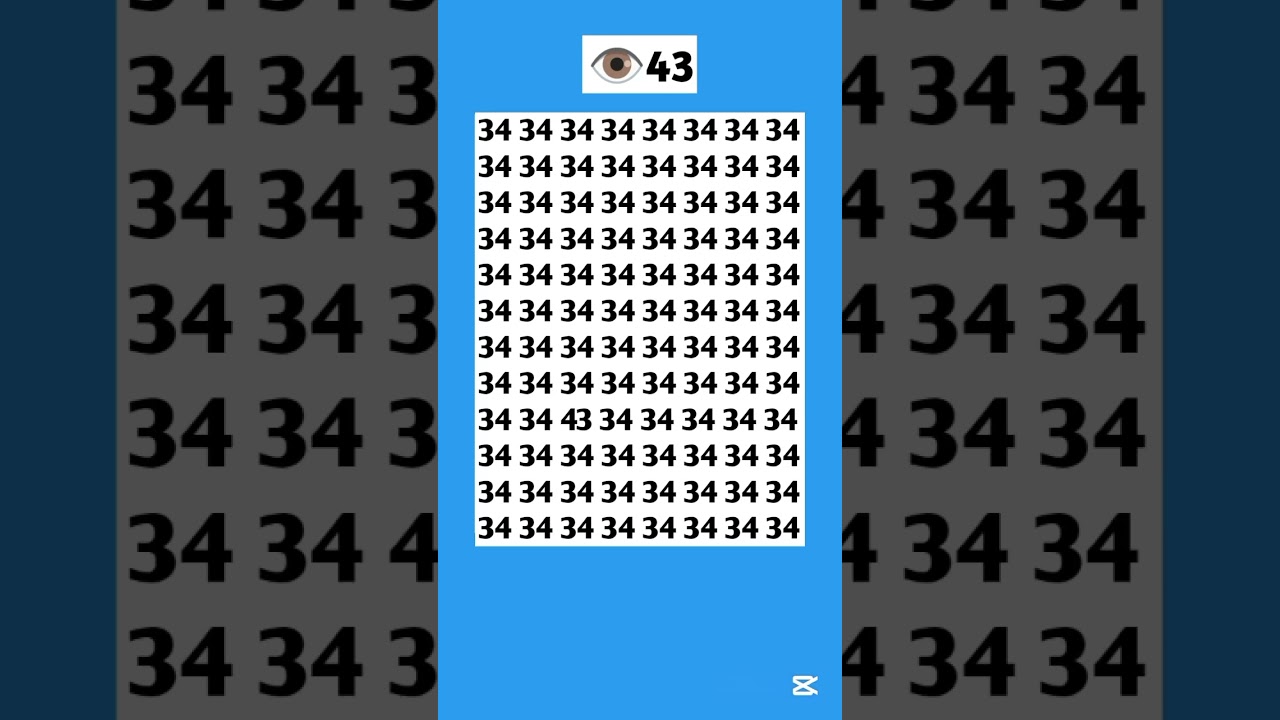 Optical illusion test, spot the hidden number in 5 secs