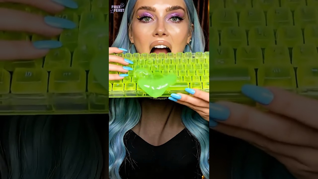 Let's eat a SLIME KEYBOARD! ⌨️ Satisfying ASMR