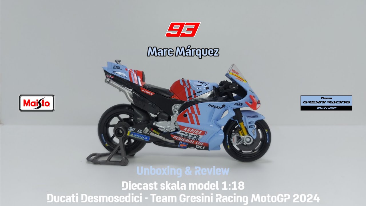 Diecast Ducati Desmosedici Team Gresini Racing MotoGP 2024 Marc Marquez Skala 1:18 Maisto