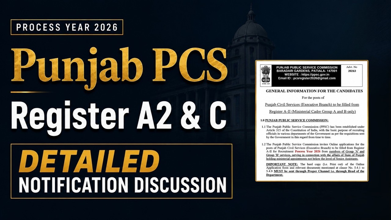 Punjab PCS 2026 | Register A-II & C Detailed Notification Discussion