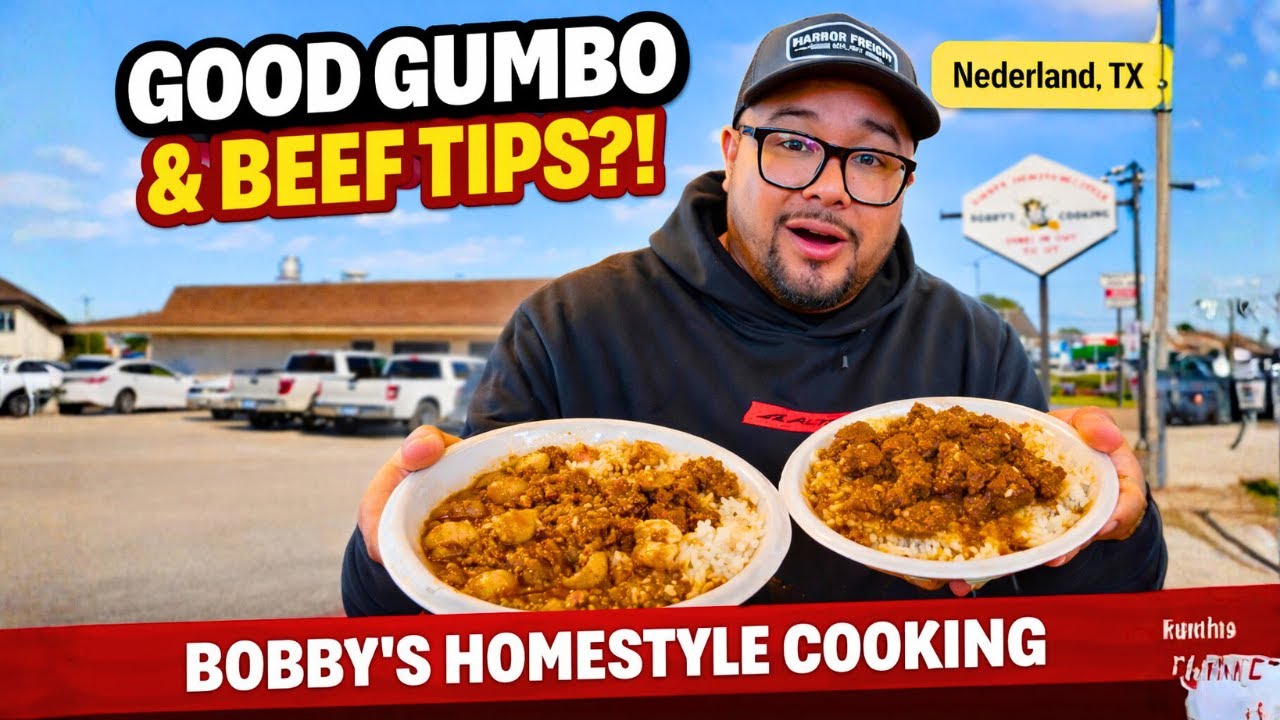 Finding some good Gumbo and Beef TIps at Bobby's Homestyle Cooking - Nederland TX