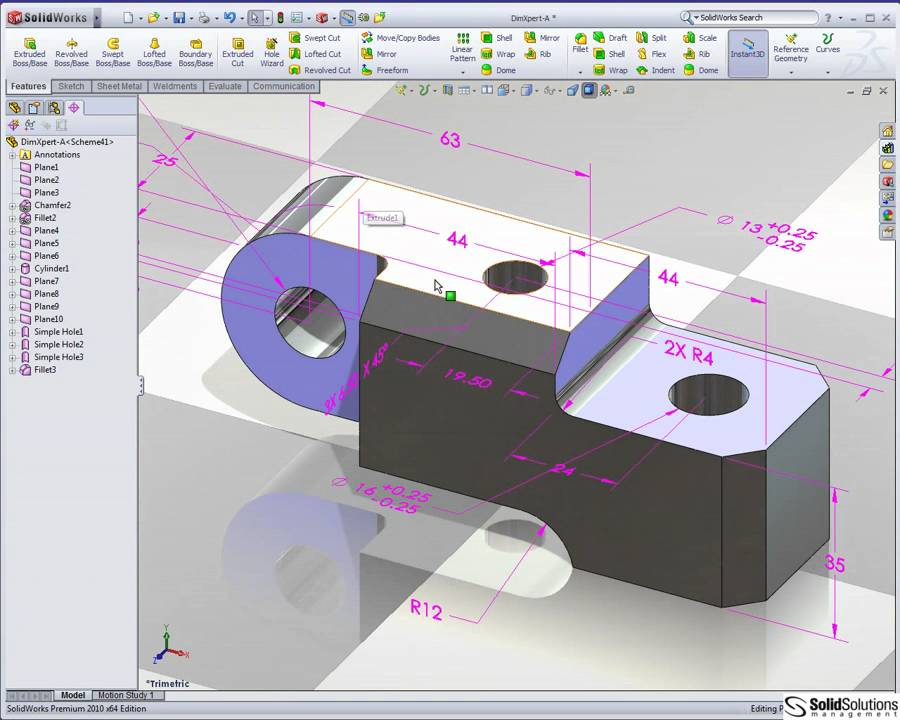 Automatic Dimensioning and Tolerancing in SolidWorks