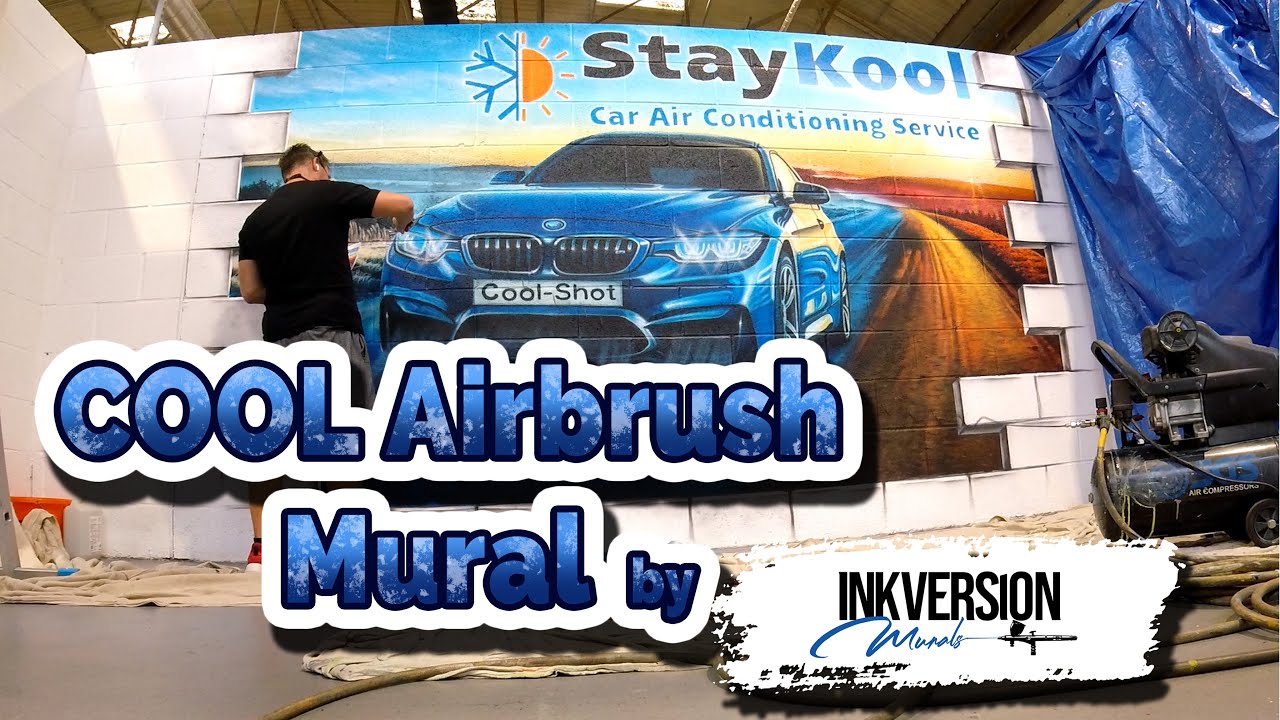 How I Painted This COOL Mural Using Only Airbrushes/Time-Lapse/Tutorial/Airbrush Artist/UK