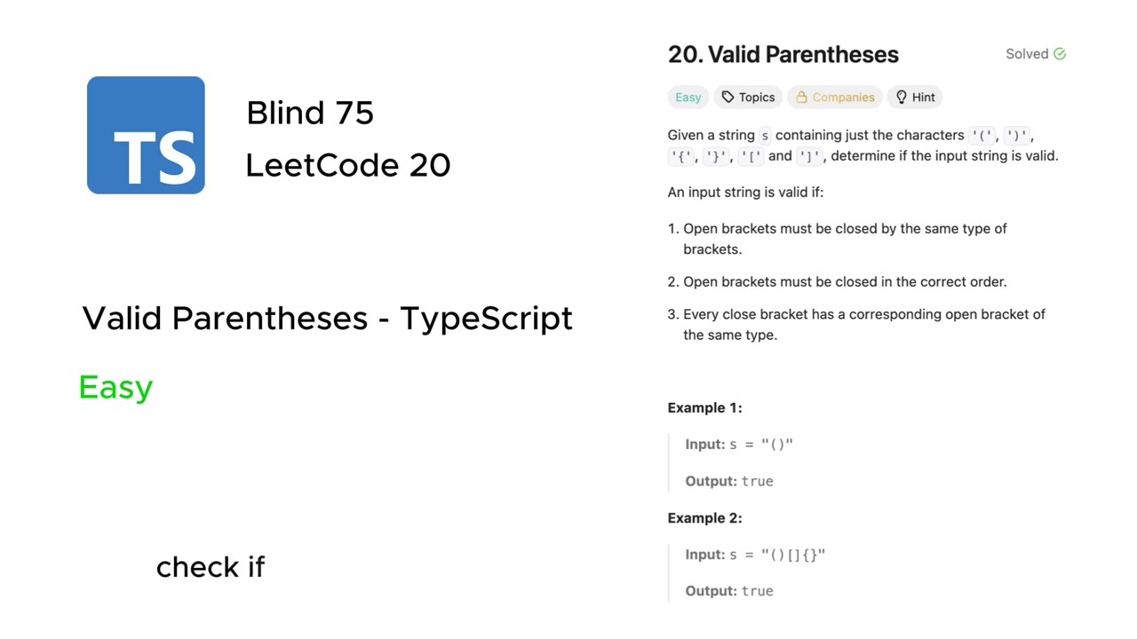 Valid Parentheses in TypeScript