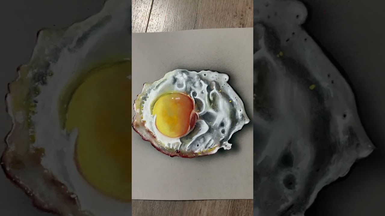 Watercolor and Gouache Painting of an Egg #watercolor #gouache