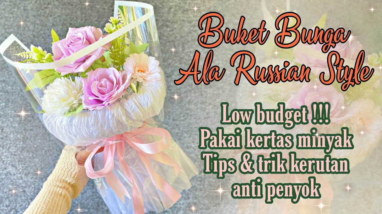 BUKET ALA RUSSIAN STYLE ANTI PENYOK || BUKET BUNGA MAWAR UNGU