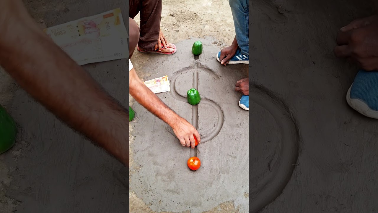 Wow  ! Green capsicum between hills Tomato 2beads letest unique funny game chelenge || funygame