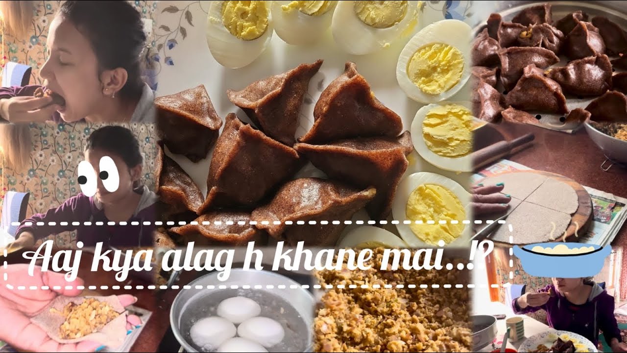 Aaj Lunch M Bnaya Maduwe Ka Momos 