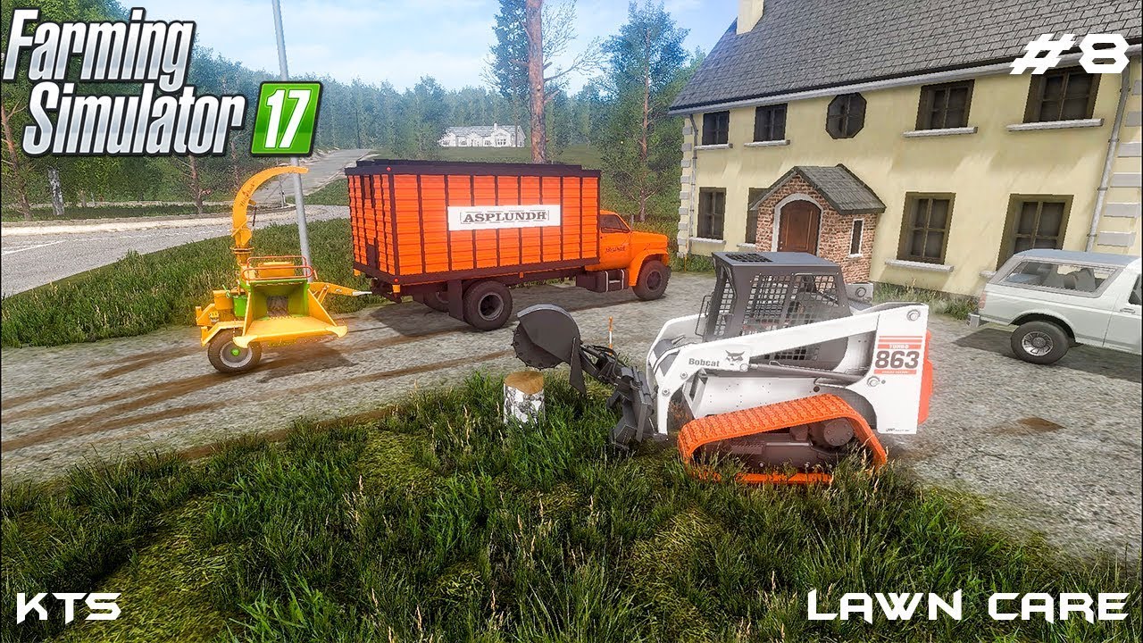 Tree removal and making wood chips | Lawn Care | Farming Simulator 2017 | Episode 8