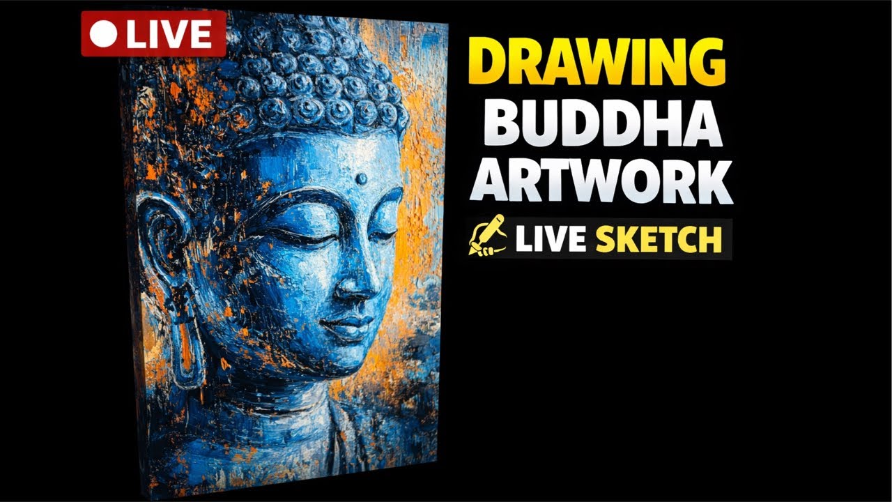 Painting Buddha Artwork LIVE ✍️ | Spiritual Art Sketch