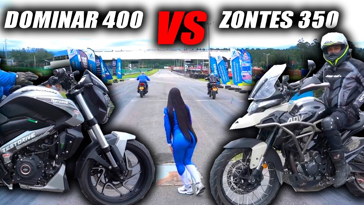 Zontes 350 VS Dominar 400🔥Fullgass Drag Race