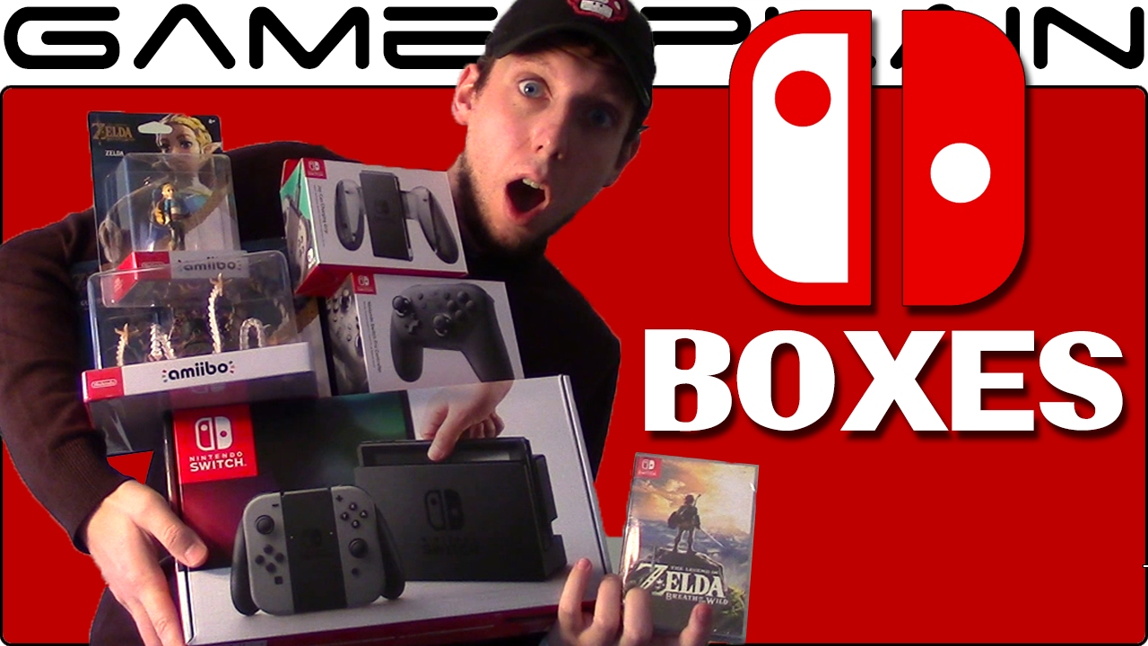 We Have the Nintendo Switch! Unboxing the Box It Came in + Switch Accessories, Zelda, & amiibo