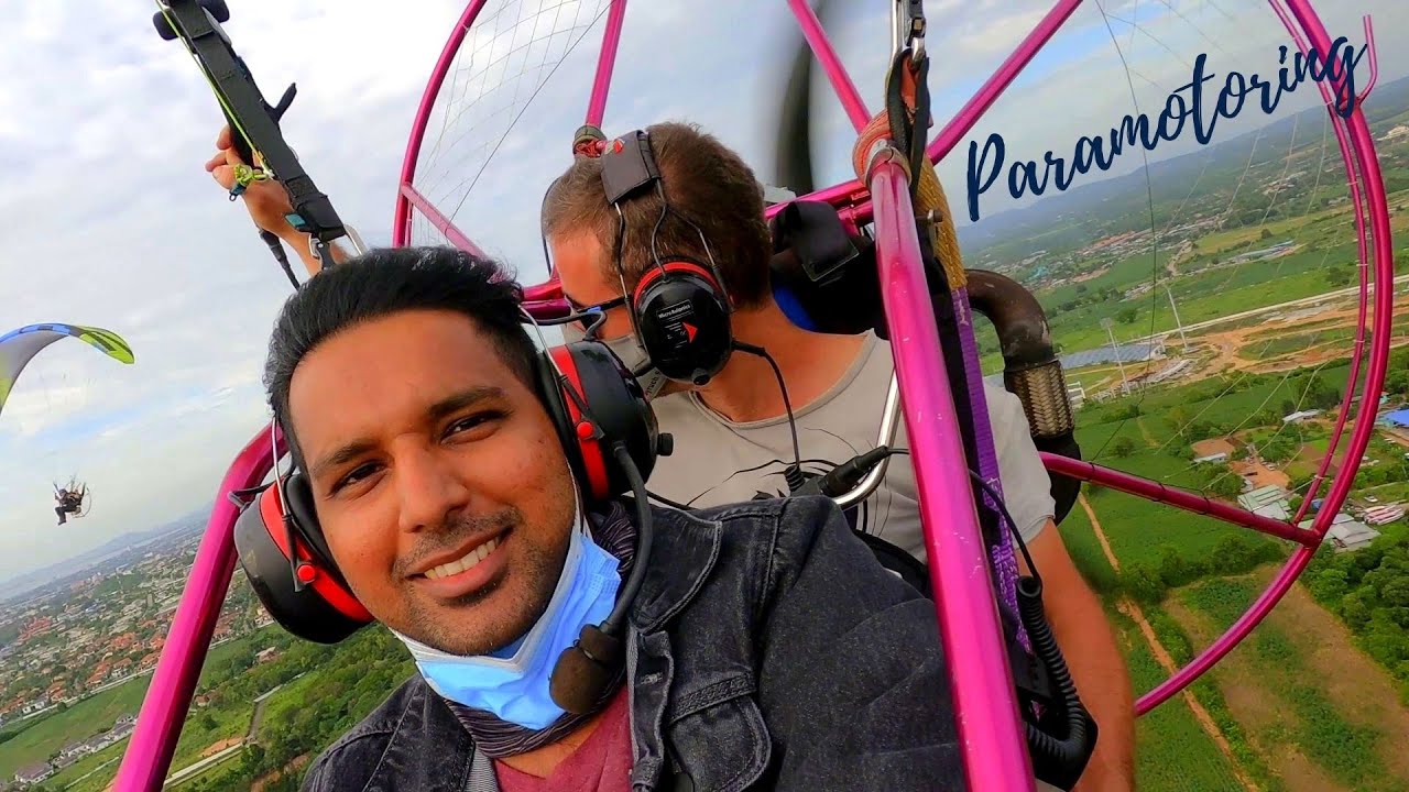 My First Paramotoring Experience 😍- Flying over Jomtien and Pattaya Beach 🪂 #paramotoring #2K #GoPro