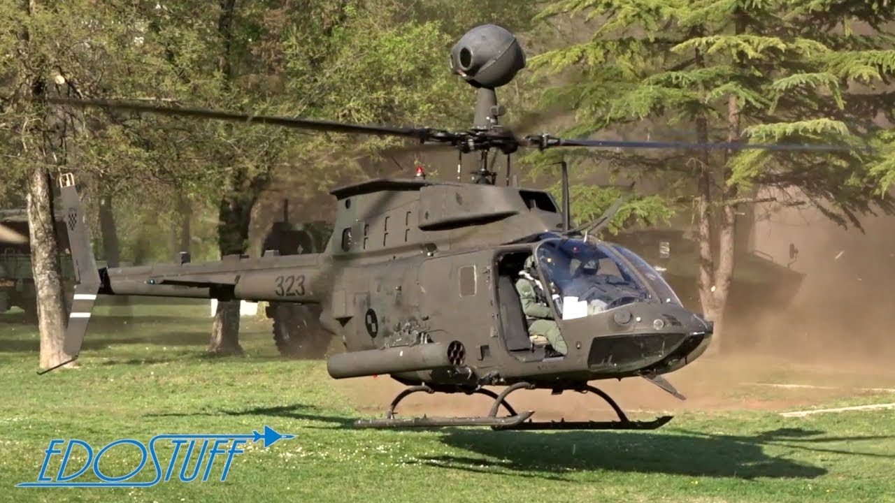Croatian Air Force OH-58D Kiowa Warrior - Takeoff from Sinj Town Park