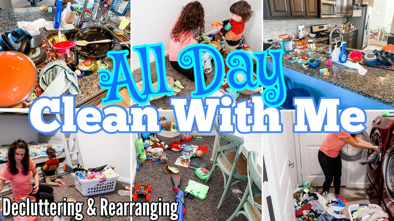 ALL DAY CLEAN WITH ME | DECLUTTER, REARRANGE & SPEED CLEAN! | EXTREME CLEANING MOTIVATION 2022